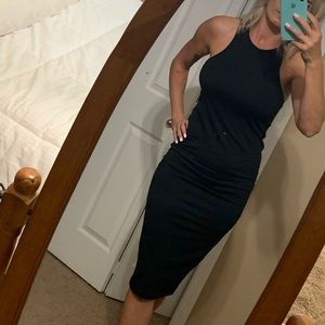 Black midi bodycon dress